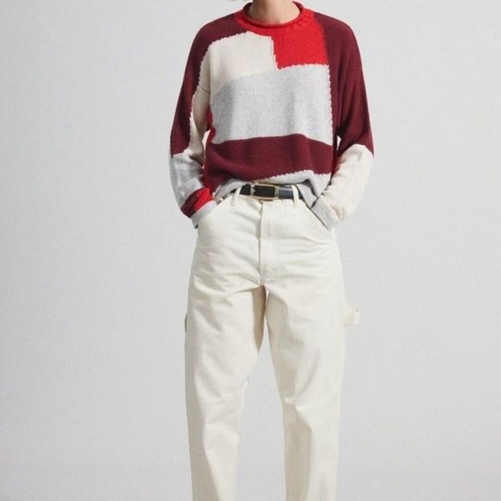 Paradis Purdue Joseph Color Block Intarsia Sweater - image 6